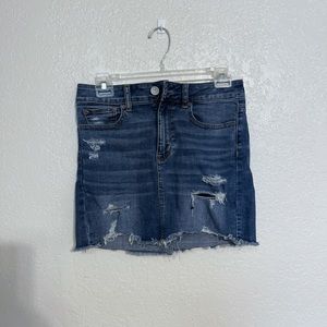 AMERICAN EAGLE/ Hi rise mini stretch mini skirt distressed size 4